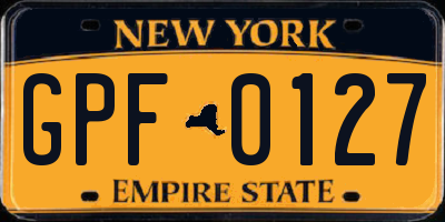 NY license plate GPF0127