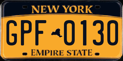 NY license plate GPF0130