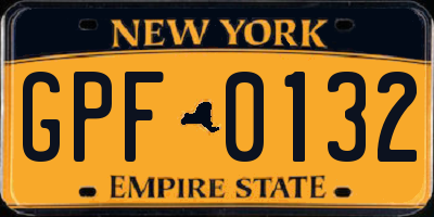 NY license plate GPF0132