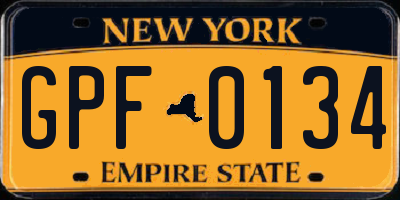 NY license plate GPF0134