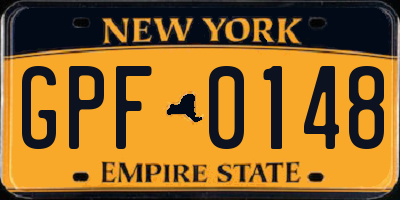 NY license plate GPF0148