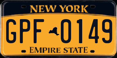 NY license plate GPF0149