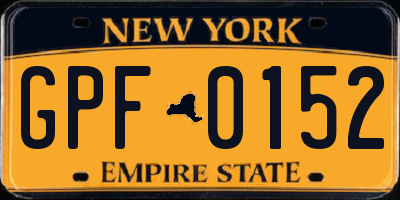 NY license plate GPF0152
