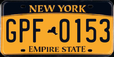 NY license plate GPF0153