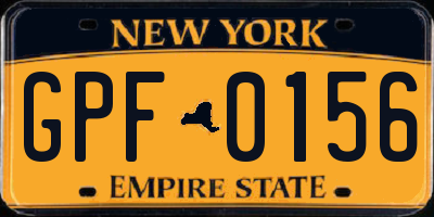 NY license plate GPF0156