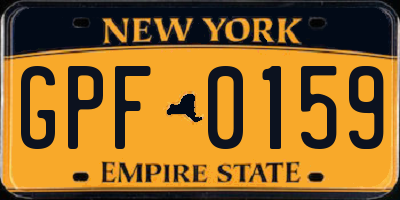 NY license plate GPF0159