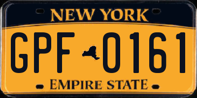 NY license plate GPF0161