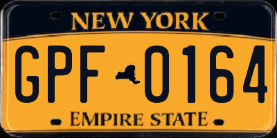 NY license plate GPF0164