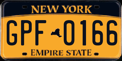 NY license plate GPF0166