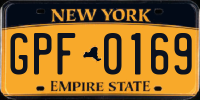 NY license plate GPF0169