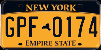 NY license plate GPF0174