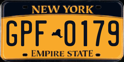 NY license plate GPF0179