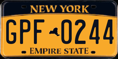 NY license plate GPF0244