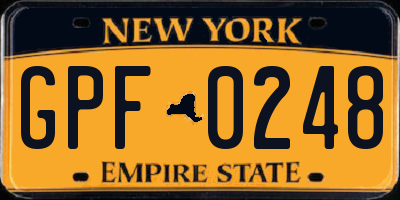 NY license plate GPF0248
