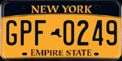 NY license plate GPF0249