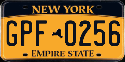 NY license plate GPF0256