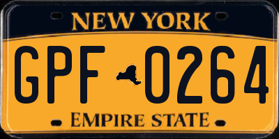 NY license plate GPF0264