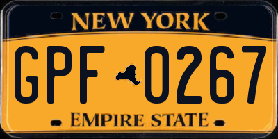 NY license plate GPF0267