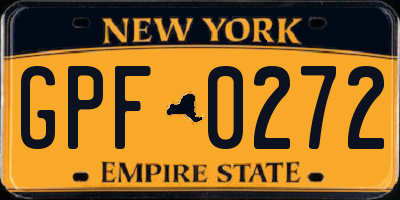 NY license plate GPF0272