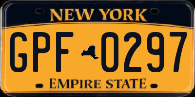 NY license plate GPF0297