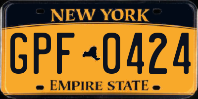 NY license plate GPF0424