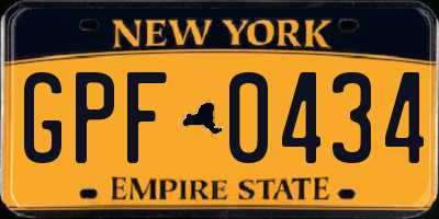 NY license plate GPF0434