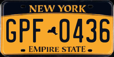 NY license plate GPF0436
