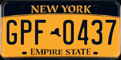 NY license plate GPF0437
