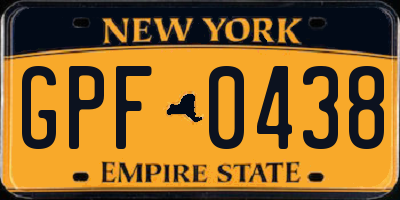 NY license plate GPF0438