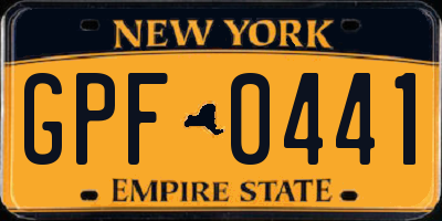 NY license plate GPF0441