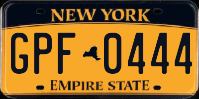 NY license plate GPF0444