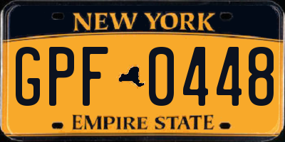 NY license plate GPF0448