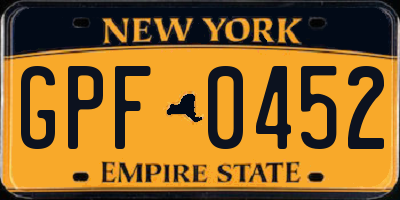 NY license plate GPF0452