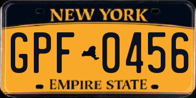 NY license plate GPF0456