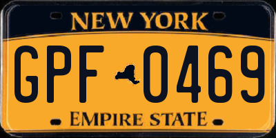 NY license plate GPF0469