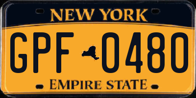NY license plate GPF0480