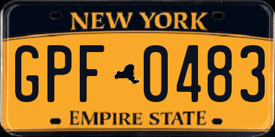 NY license plate GPF0483