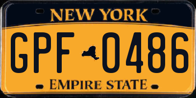 NY license plate GPF0486