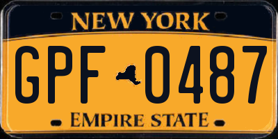 NY license plate GPF0487