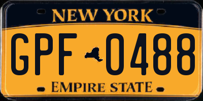NY license plate GPF0488