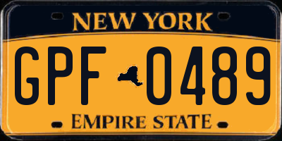 NY license plate GPF0489