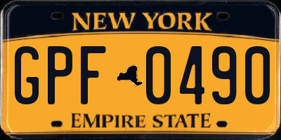 NY license plate GPF0490