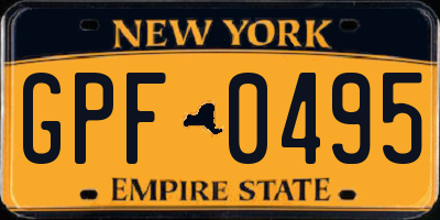 NY license plate GPF0495
