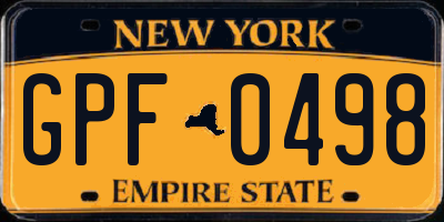 NY license plate GPF0498