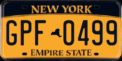 NY license plate GPF0499
