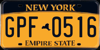 NY license plate GPF0516