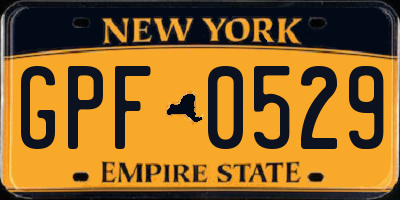 NY license plate GPF0529