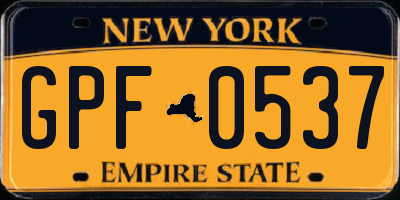 NY license plate GPF0537