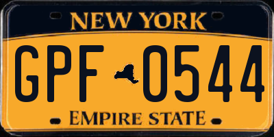 NY license plate GPF0544