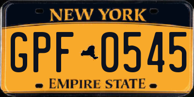 NY license plate GPF0545